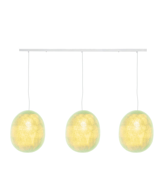Triple Hanging Lamp Ceiling - Oval Powder Green