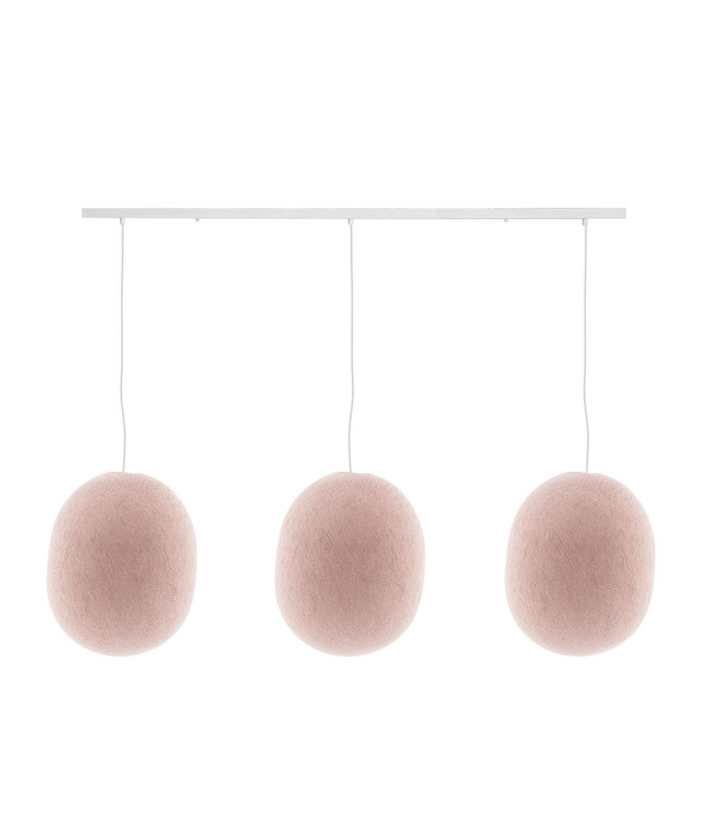 Cotton Ball Lights Drievoudige hanglamp balk - Oval Pale Pink