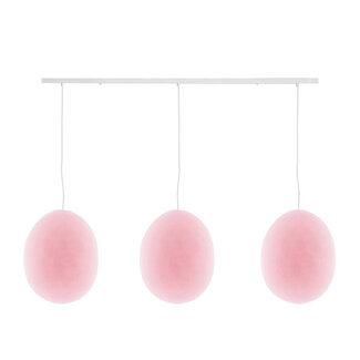 COTTON BALL LIGHTS Triple Hanging Lamp Ceiling - Oval Light Pink