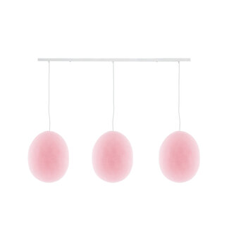 COTTON BALL LIGHTS Triple Hanging Lamp Ceiling - Oval Light Pink