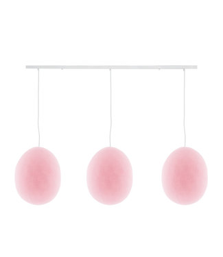 COTTON BALL LIGHTS Dreifach Pendelleuchte (am Balken) - Oval Light Pink
