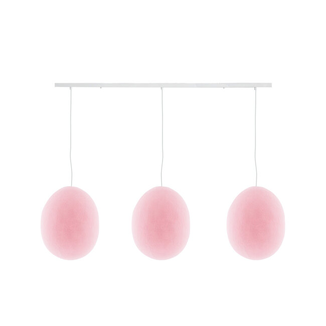 Cotton Ball Lights Drievoudige hanglamp balk - Oval Light Pink