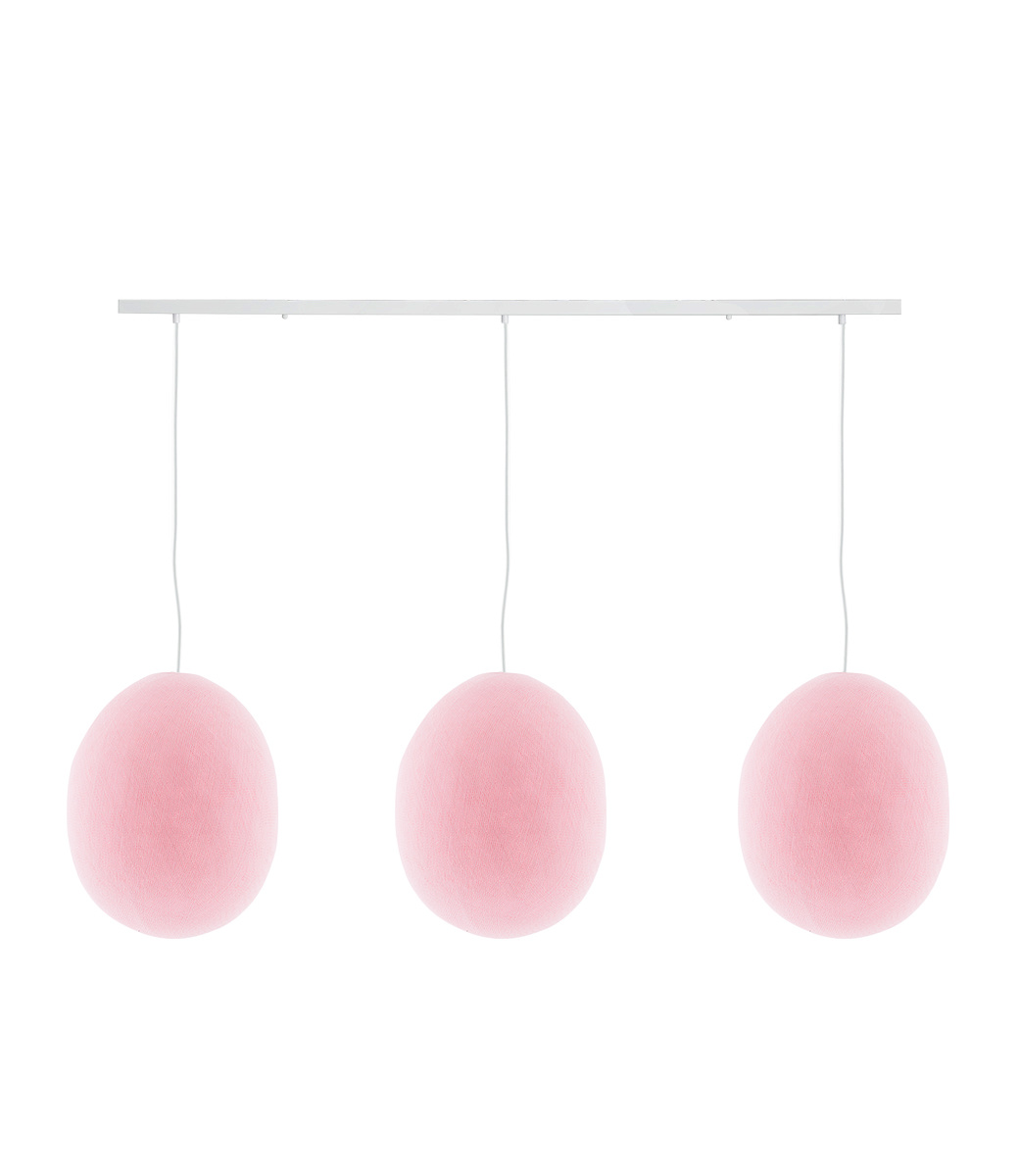 Cotton Ball Lights Drievoudige hanglamp balk - Oval Light Pink
