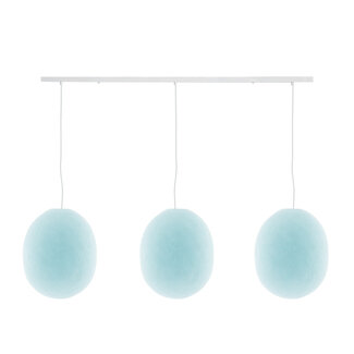 COTTON BALL LIGHTS Triple Hanging Lamp Ceiling - Oval Light Aqua