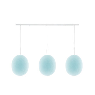 COTTON BALL LIGHTS Triple Hanging Lamp Ceiling - Oval Light Aqua