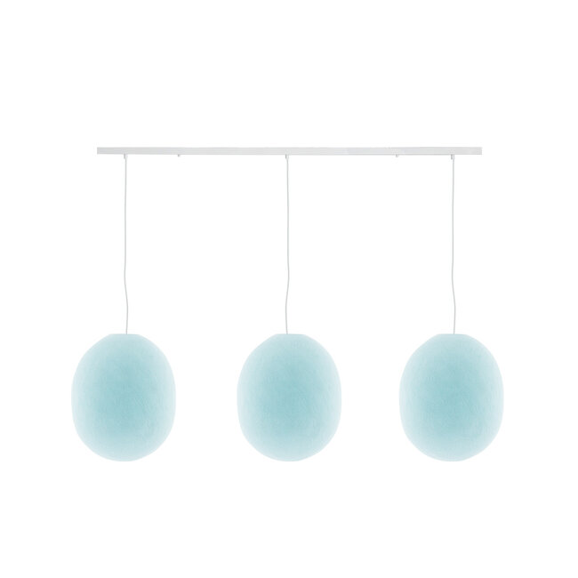 Cotton Ball Lights Drievoudige hanglamp balk - Oval Light Aqua