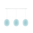 Cotton Ball Lights Drievoudige hanglamp balk - Oval Light Aqua