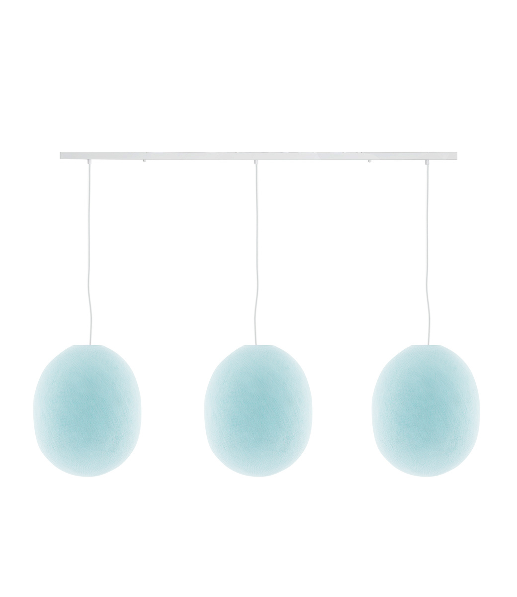 Cotton Ball Lights Drievoudige hanglamp balk - Oval Light Aqua