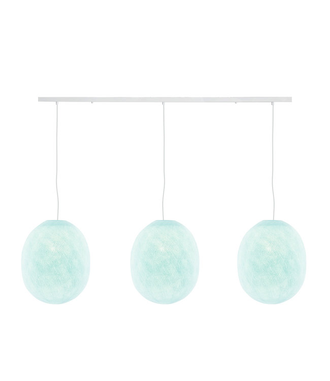 Cotton Ball Lights Drievoudige hanglamp balk - Oval Light Aqua