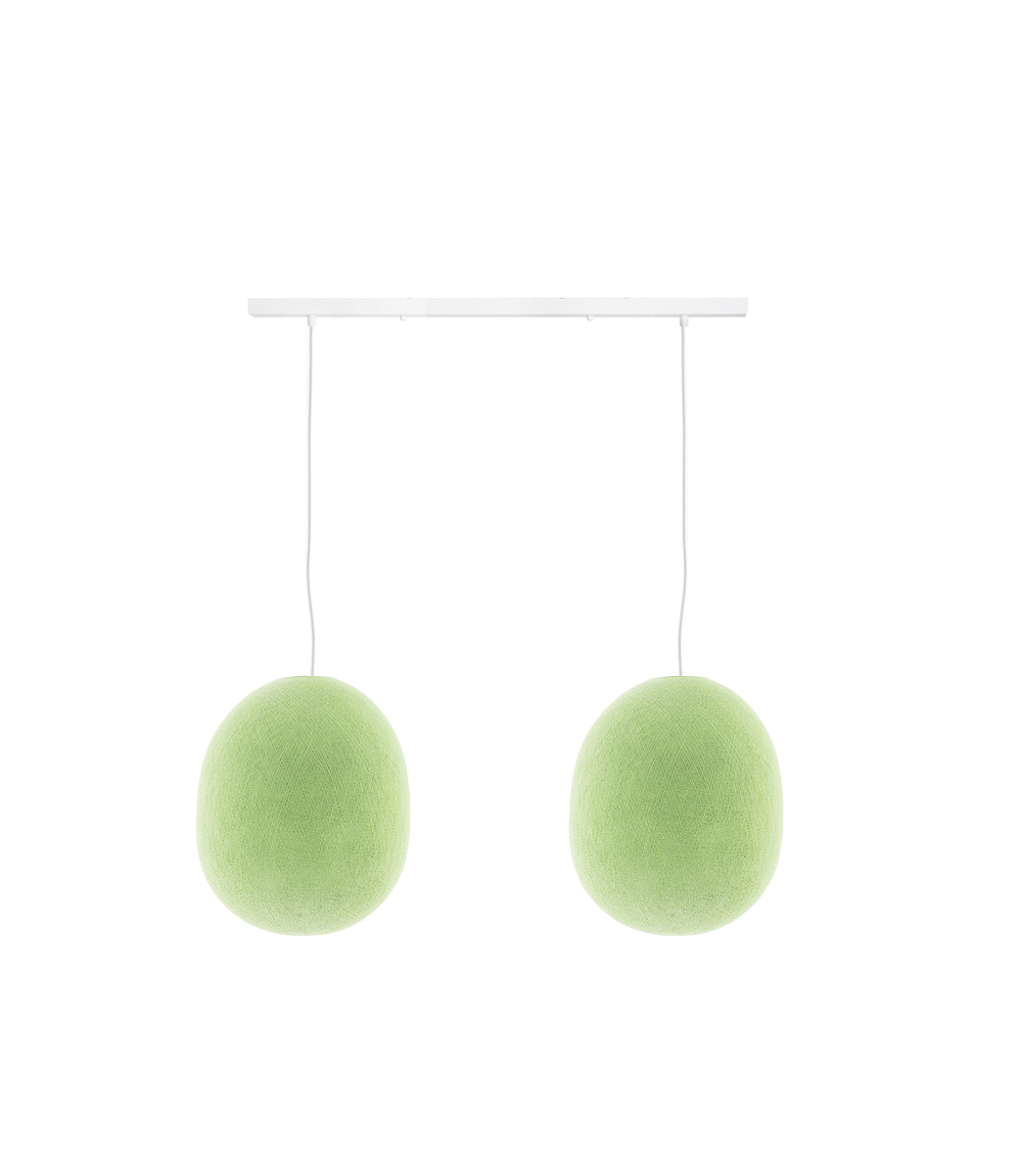 Cotton Ball Lights Tweevoudige hanglamp balk - Oval Powder Green