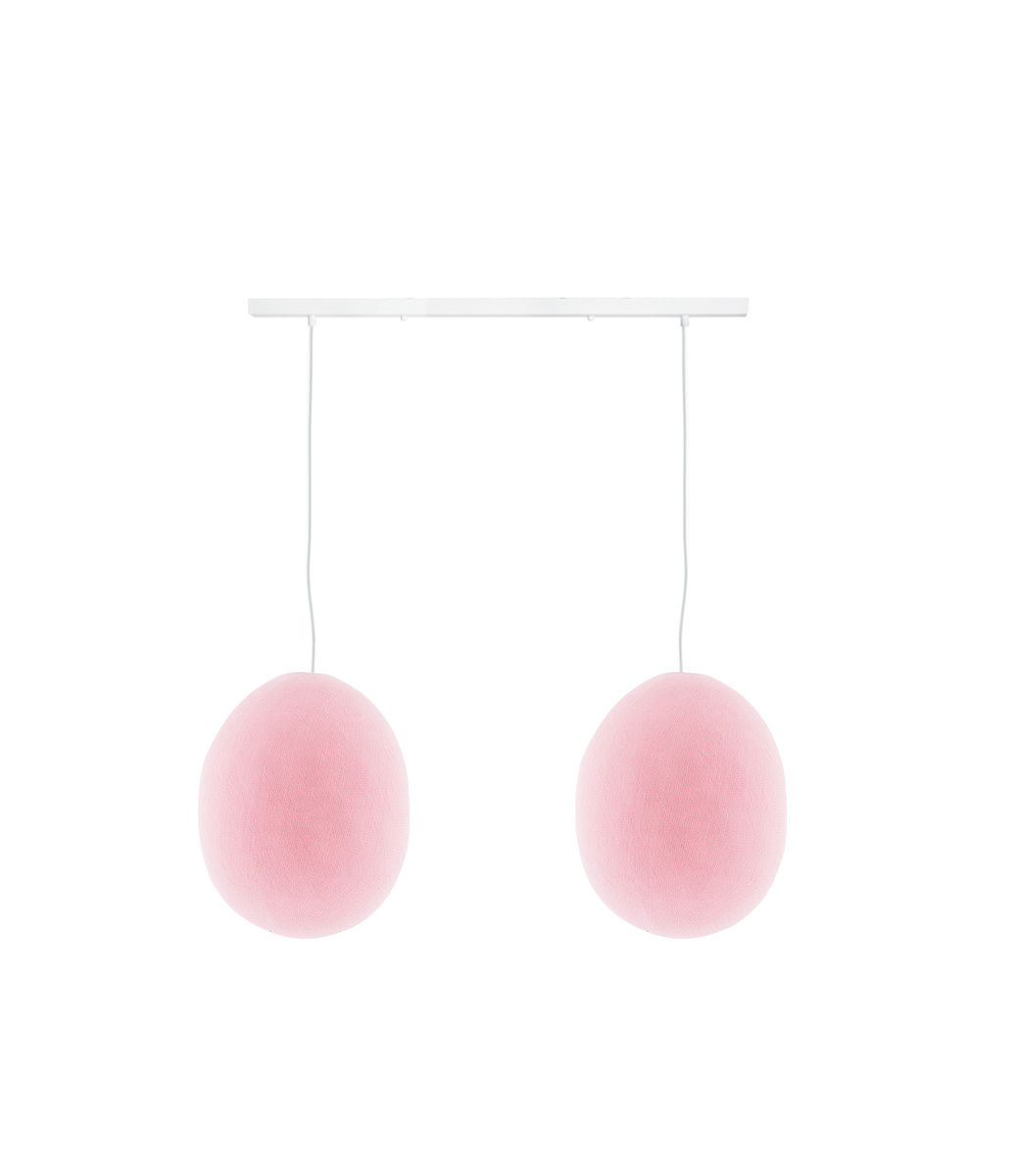 Cotton Ball Lights Tweevoudige hanglamp balk - Oval Light Pink
