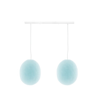 COTTON BALL LIGHTS Double Hanging Lamp Ceiling - Oval Light Aqua