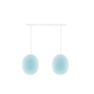 Cotton Ball Lights Double Hanging Lamp Ceiling - Oval Light Aqua