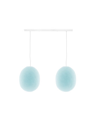 Cotton Ball Lights Double Hanging Lamp Ceiling - Oval Light Aqua