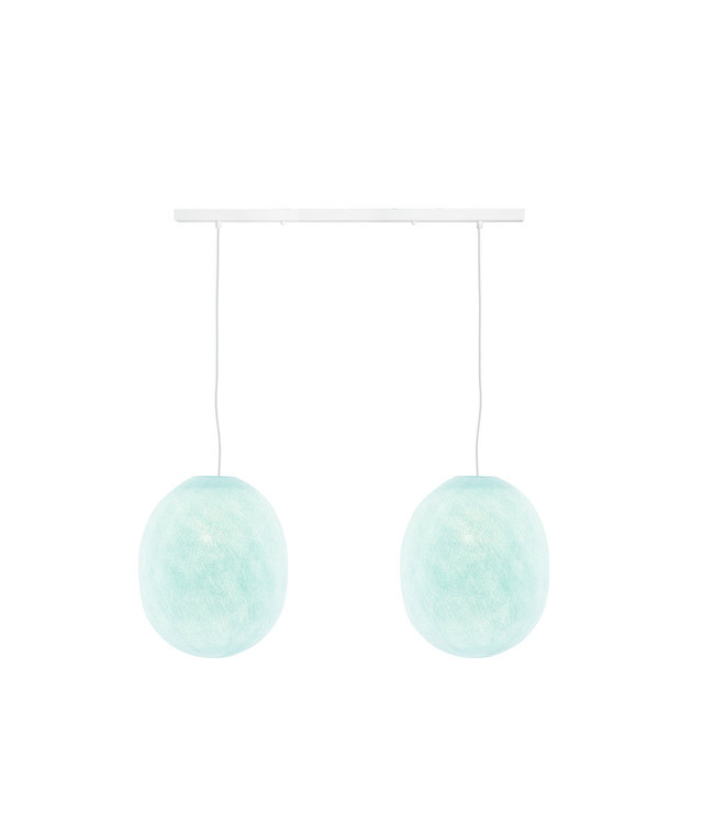 Cotton Ball Lights Pendelleuchte (am Balken) - Oval Light Aqua
