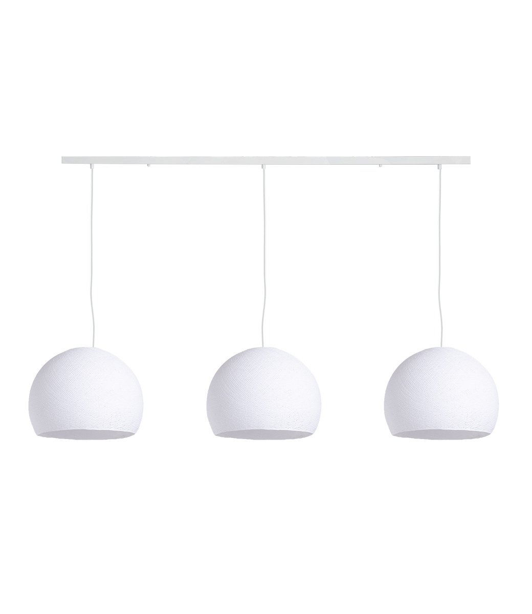 Cotton Ball Lights Drievoudige hanglamp balk - Driekwart White