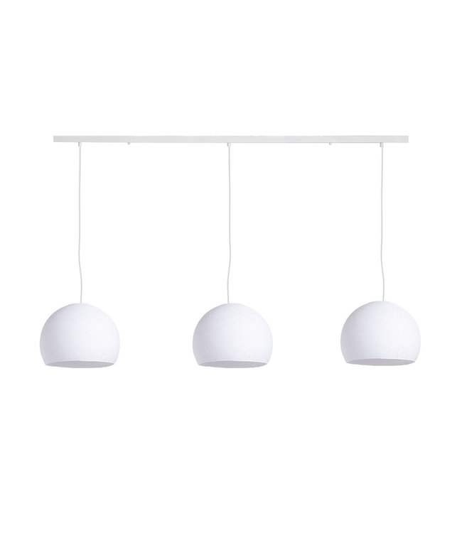 Cotton Ball Lights Drievoudige hanglamp balk - Driekwart White