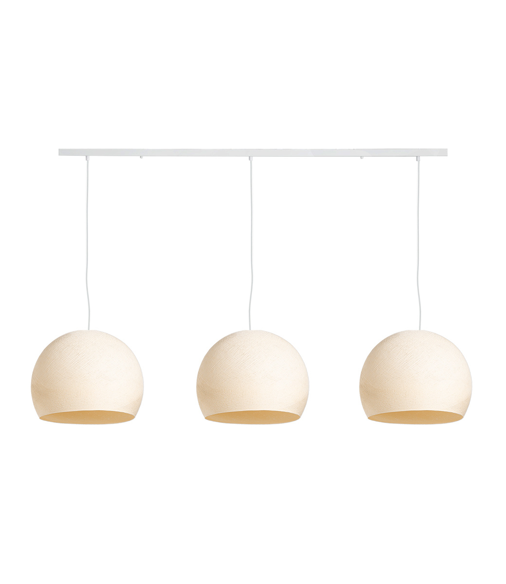 Cotton Ball Lights Drievoudige hanglamp balk - Driekwart Shell
