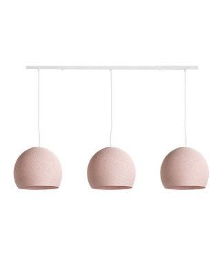 Cotton Ball Lights Triple Hanging Lamp Ceiling - Three Quarter Pale Pink