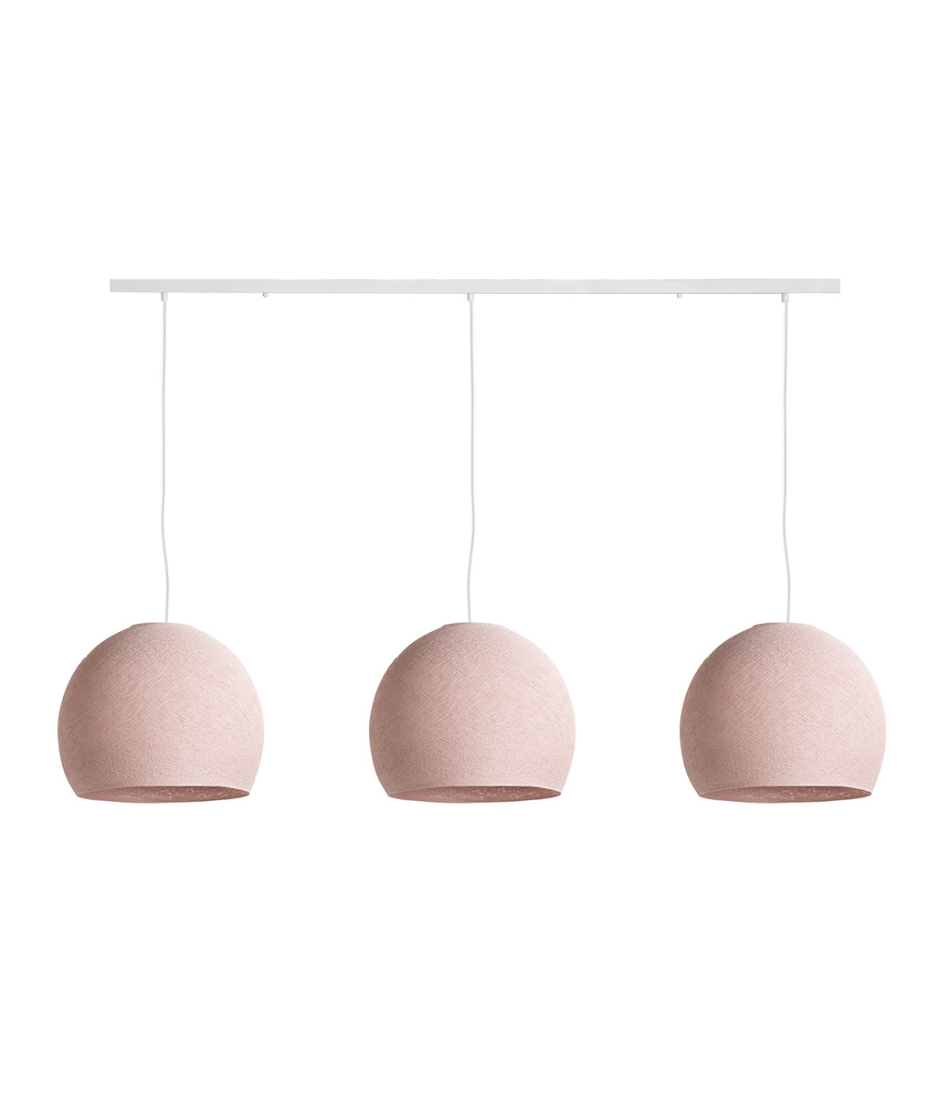 Cotton Ball Lights Drievoudige hanglamp balk - Driekwart Pale Pink