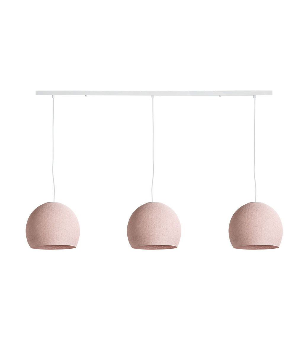 Cotton Ball Lights Drievoudige hanglamp balk - Driekwart Pale Pink