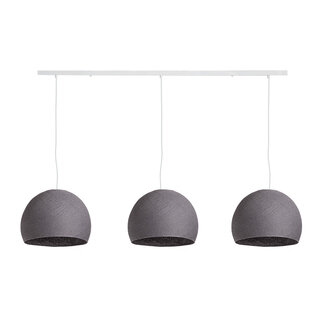 COTTON BALL LIGHTS Triple Hanging Lamp Ceiling - Three Quarter Mid Grey