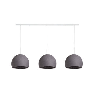 COTTON BALL LIGHTS Triple Hanging Lamp Ceiling - Three Quarter Mid Grey