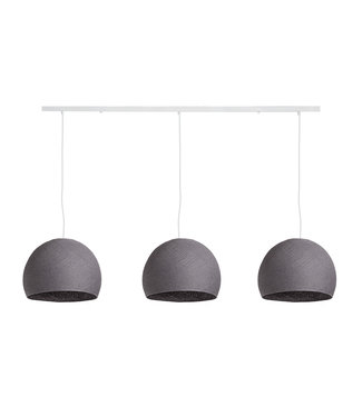 COTTON BALL LIGHTS Dreifach Pendelleuchte (am Balken) - Drei Vierteln Mid Grey