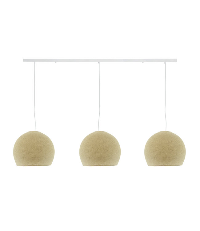 Cotton Ball Lights Drievoudige hanglamp balk - Driekwart Cream