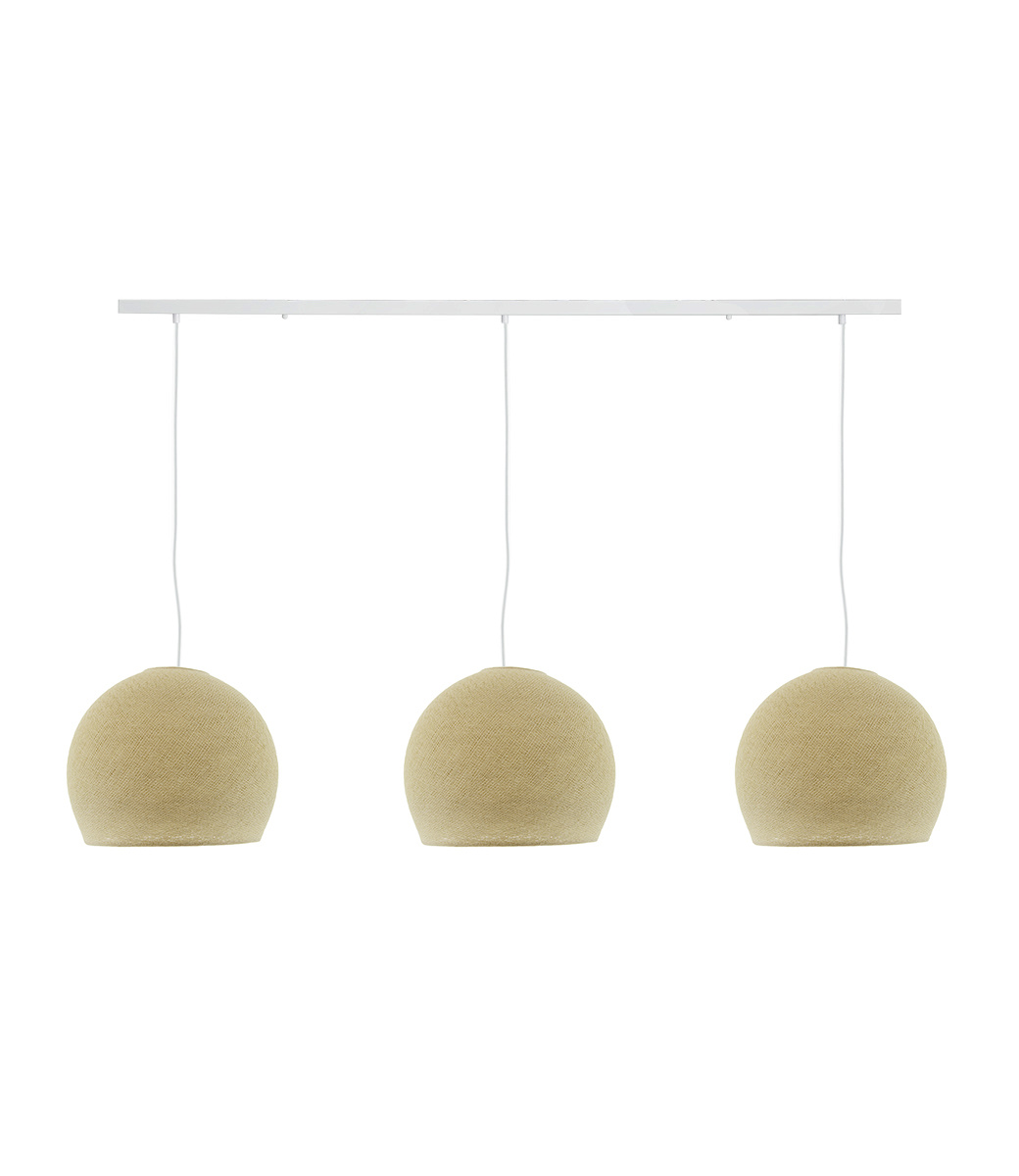 Cotton Ball Lights Drievoudige hanglamp balk - Driekwart Cream