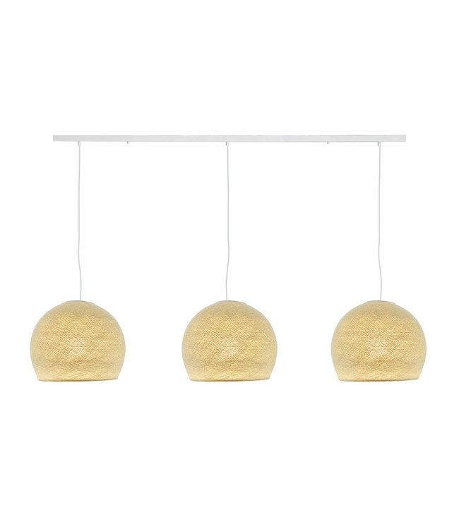 Cotton Ball Lights Dreifach Pendelleuchte (am Balken) - Drei Vierteln Cream