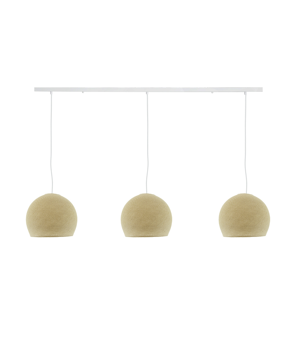 Cotton Ball Lights Drievoudige hanglamp balk - Driekwart Cream