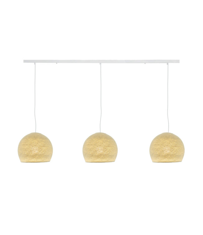 Cotton Ball Lights Dreifach Pendelleuchte (am Balken) - Drei Vierteln Cream