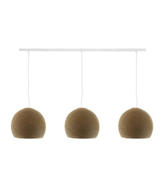 COTTON BALL LIGHTS Dreifach Pendelleuchte (am Balken) - Drei Vierteln Caffe Latte