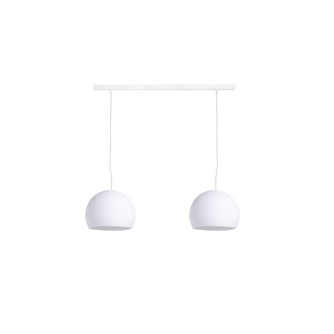 Double Hanging Lamp Ceiling - Three Quarter White