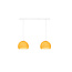 Double Hanging Lamp Ceiling - Three Quarter White