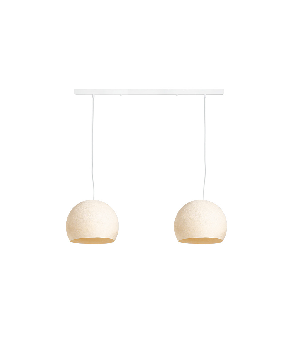 Cotton Ball Lights Tweevoudige hanglamp balk - Driekwart Shell