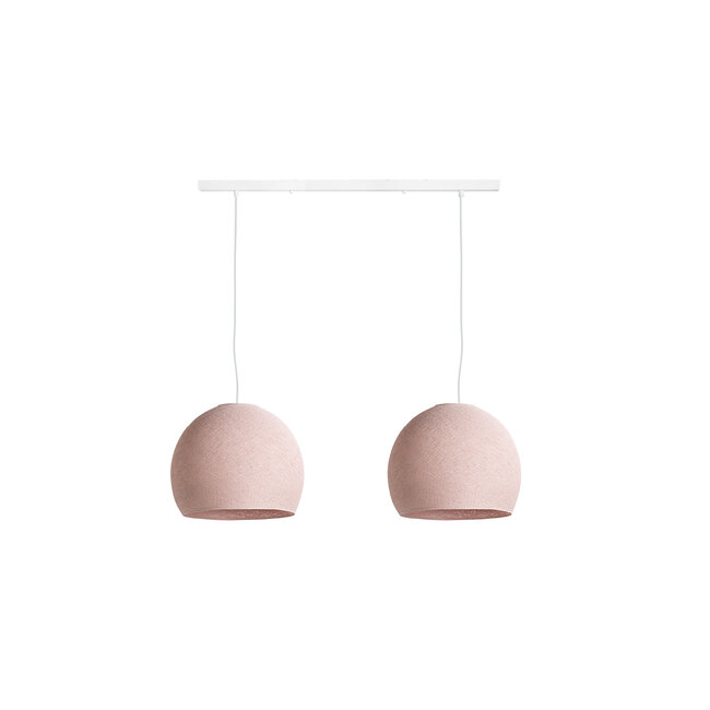 Cotton Ball Lights Tweevoudige hanglamp balk - Driekwart Pale Pink
