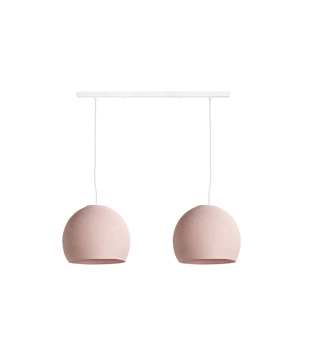 Cotton Ball Lights Tweevoudige hanglamp balk - Driekwart Pale Pink