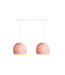Cotton Ball Lights Tweevoudige hanglamp balk - Driekwart Pale Pink