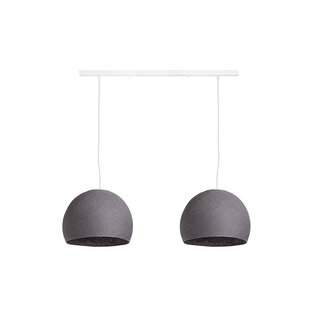 COTTON BALL LIGHTS Double Hanging Lamp Ceiling - Three Quarter Mid Grey