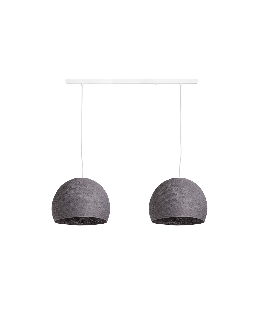 Cotton Ball Lights Tweevoudige hanglamp balk - Driekwart Mid Grey