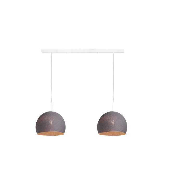 Cotton Ball Lights Tweevoudige hanglamp balk - Driekwart Mid Grey