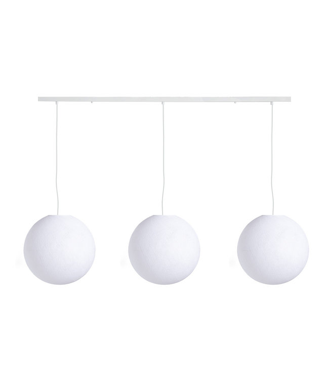 Cotton Ball Lights Drievoudige hanglamp balk - White
