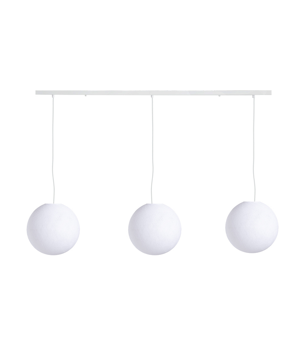 Cotton Ball Lights Drievoudige hanglamp balk - White