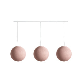 COTTON BALL LIGHTS Triple Hanging Lamp Ceiling - Pale Pink