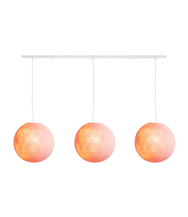 Cotton Ball Lights Drievoudige hanglamp balk - Pale Pink