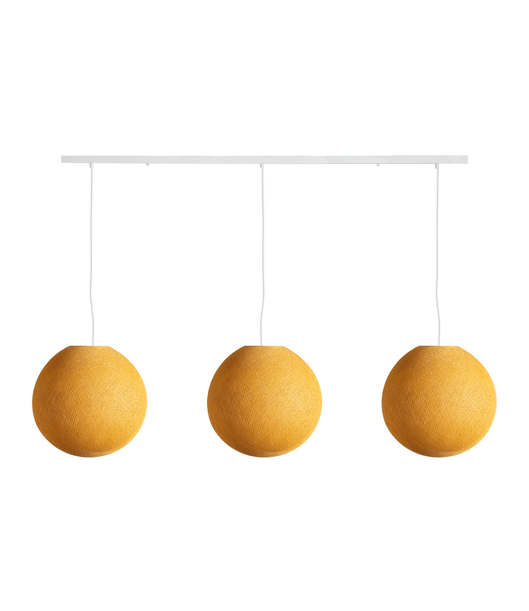 Cotton Ball Lights Drievoudige hanglamp balk - Mustard