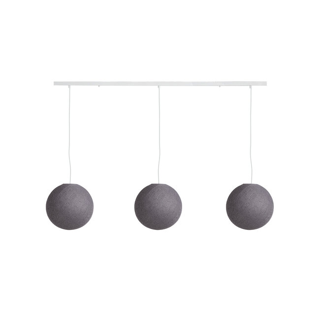 Cotton Ball Lights Drievoudige hanglamp balk - Mid Grey