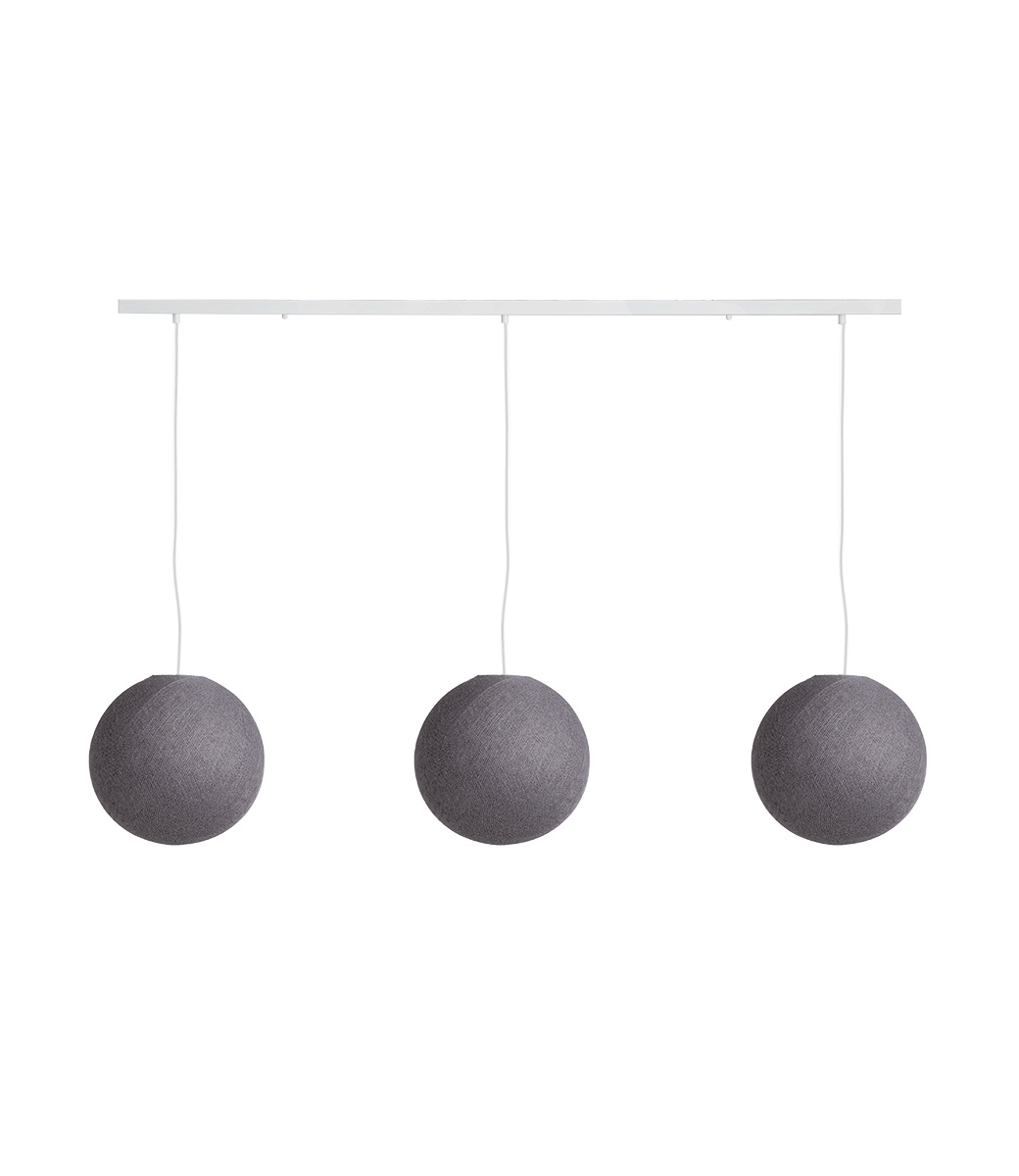 Cotton Ball Lights Drievoudige hanglamp balk - Mid Grey